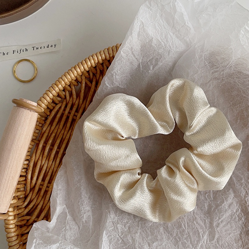 Women's Daily Retro Satin Rib-Knit Hair Scrunchie Solid Color