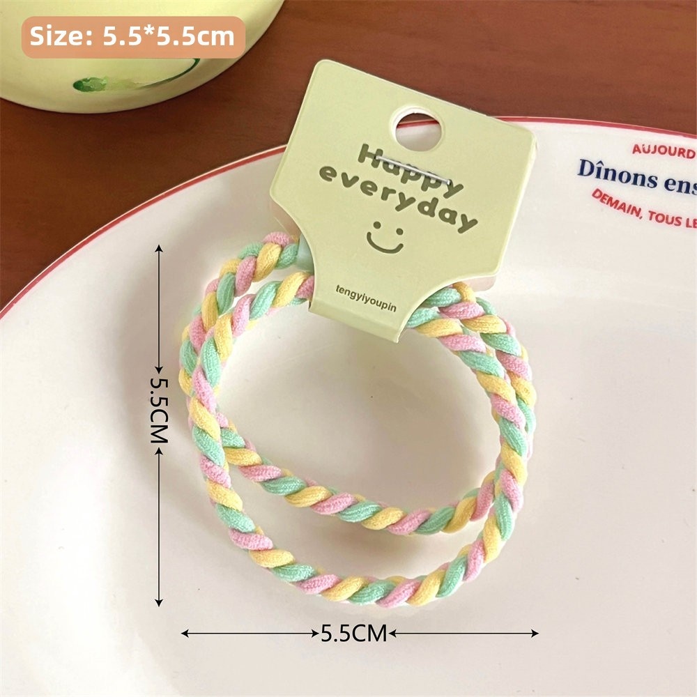 Girls High Elastic Rubber Ponytail Holder Hair Tie Colorful Fresh