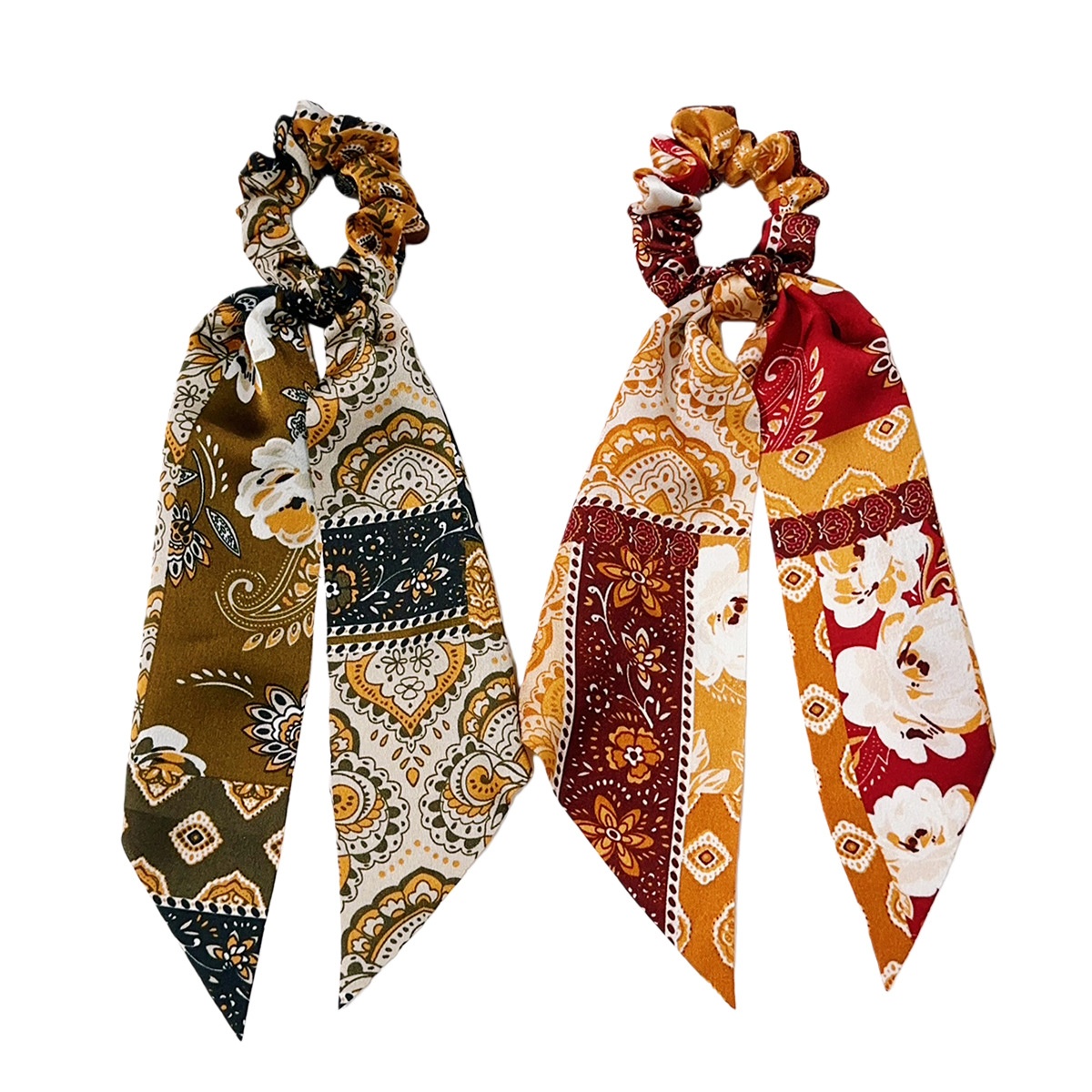 Women's Retro Cloth Large Bow Ponytail Hair Ties Ditsy Floral Spot