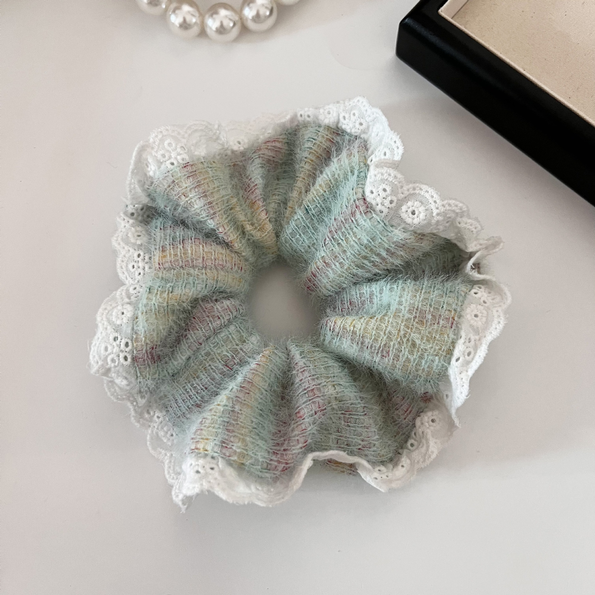 Large Fluffy Lace Edge Hairband Hair Bun Hairband Soft Elastic Hairband Hair Accessory