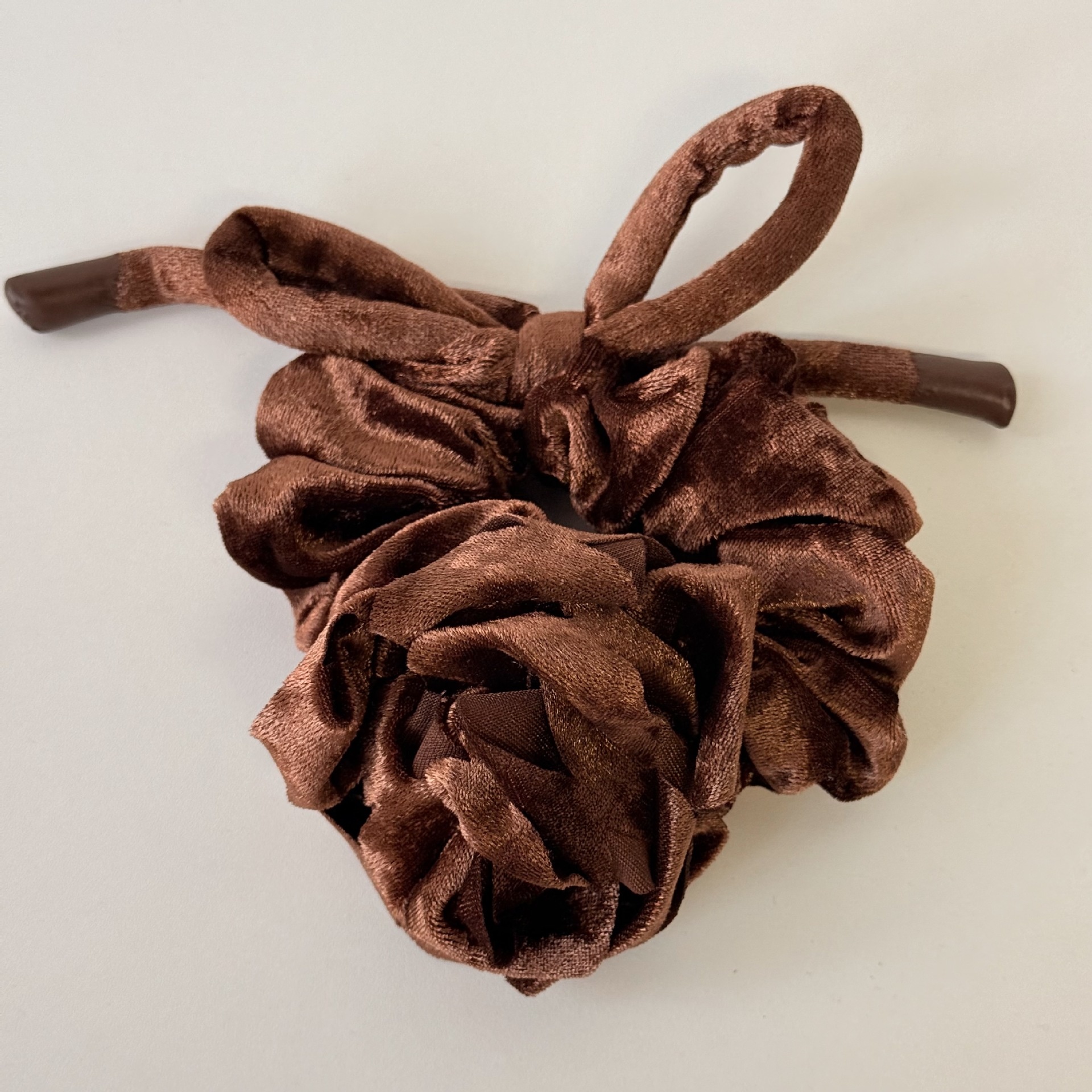 Women's Winter Satin Rose Low Ponytail Hair Tie Fairy Style Solid Color