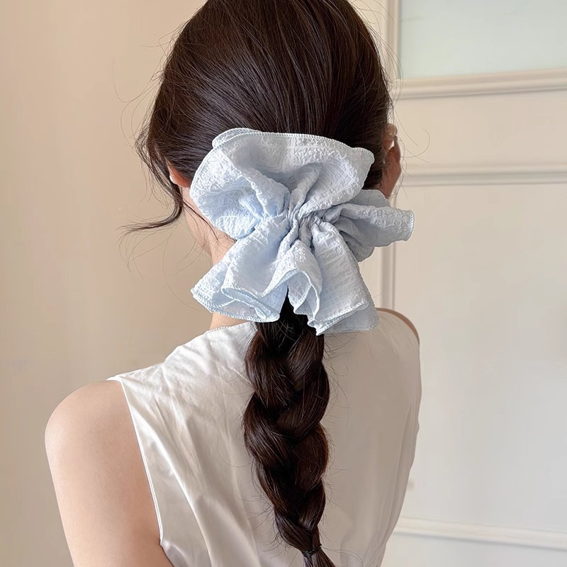 Women's Oversized Knitted Cloth Scrunchie Bun Hair Tie Taro Purple