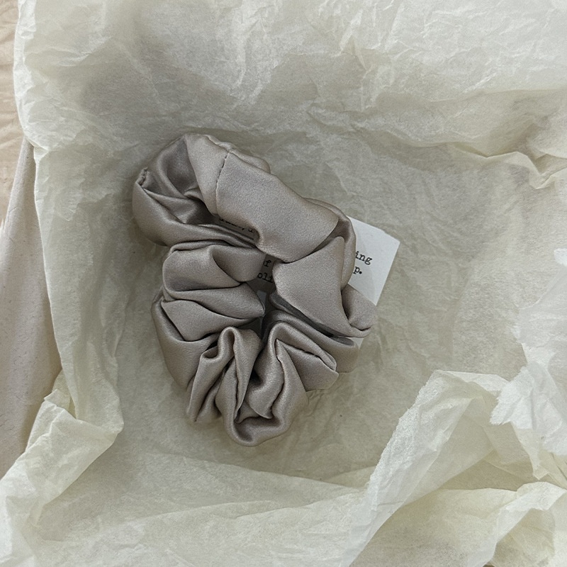 Women's 100% Silk Satin Scrunchie Soft Versatile Hair Tie Solid Color