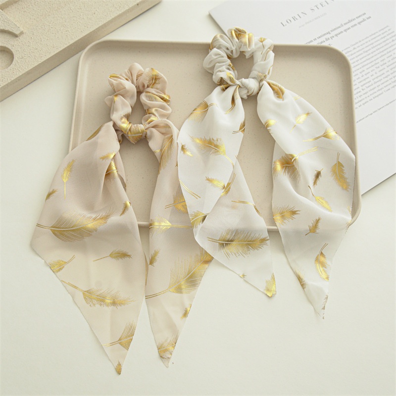 Women's Elastic Hair Tie Pastoral Feather Cloth Daily Scrunchie