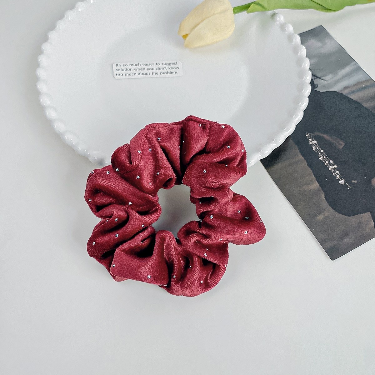 Women's Satin Elastic Hair Ties All Season Office Accessories Circle Pattern