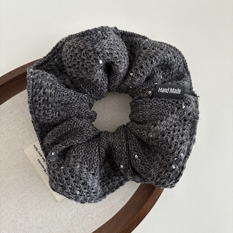 Women's Vintage Knitted Winter Floral Headband Solid Color Sequins