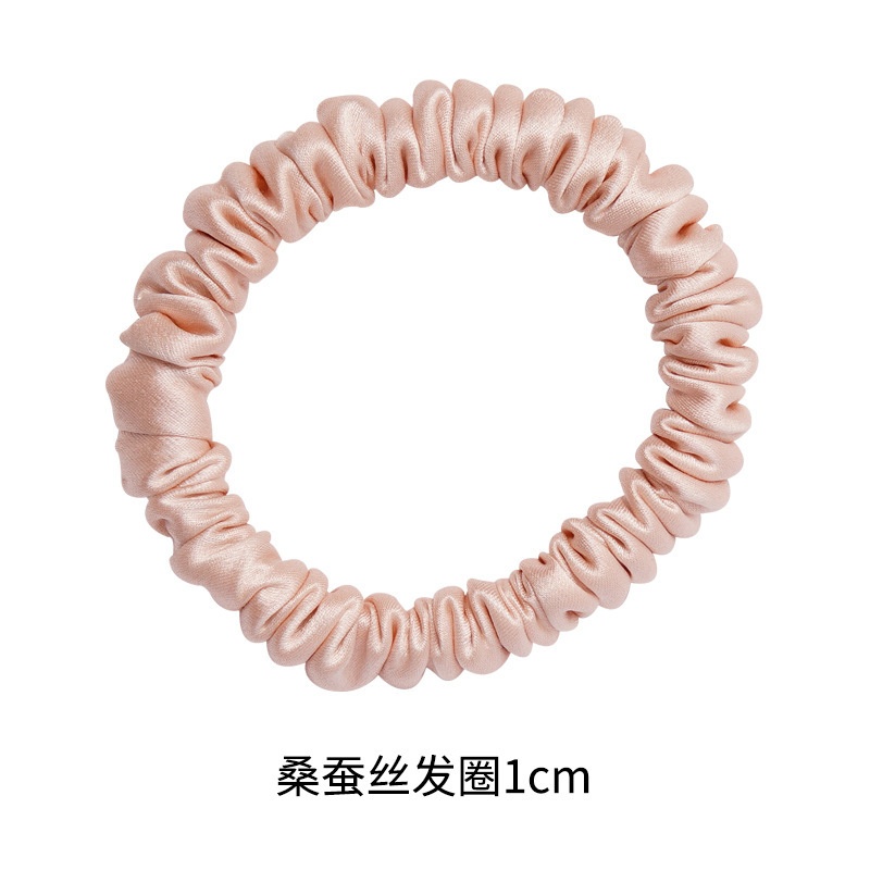 Women's Handmade Luxury 100% Silk Mini Hair Scrunchies Pure Color