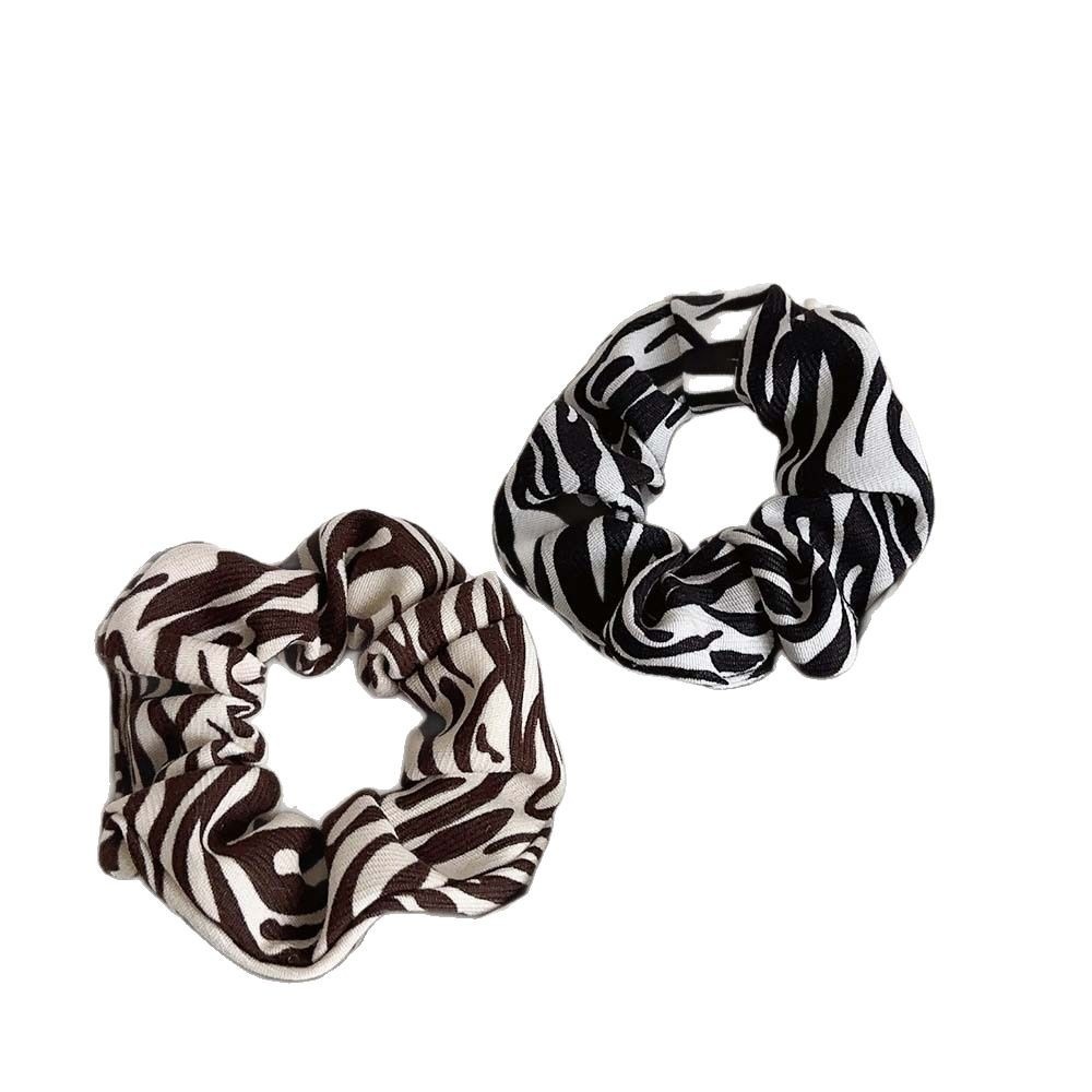 Women's Stylish Retro Cloth Hair Scrunchie Black Zebra Pattern
