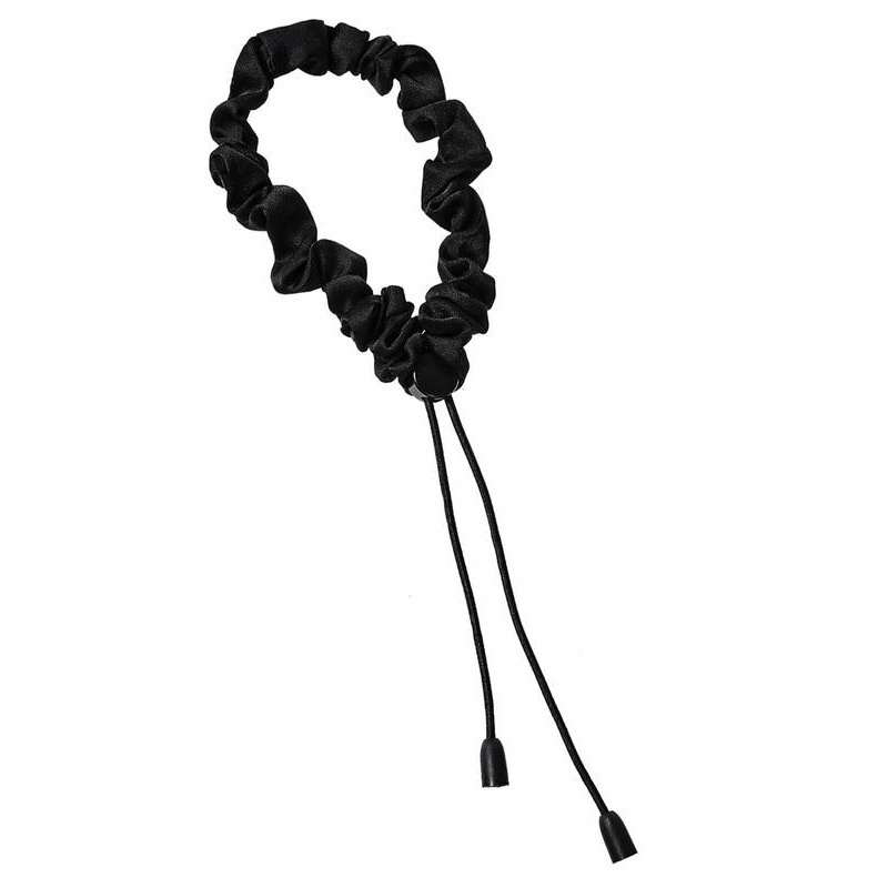 Women's Elastic Satin Heatless Wave Curler Hair Tie Solid Black Coffee