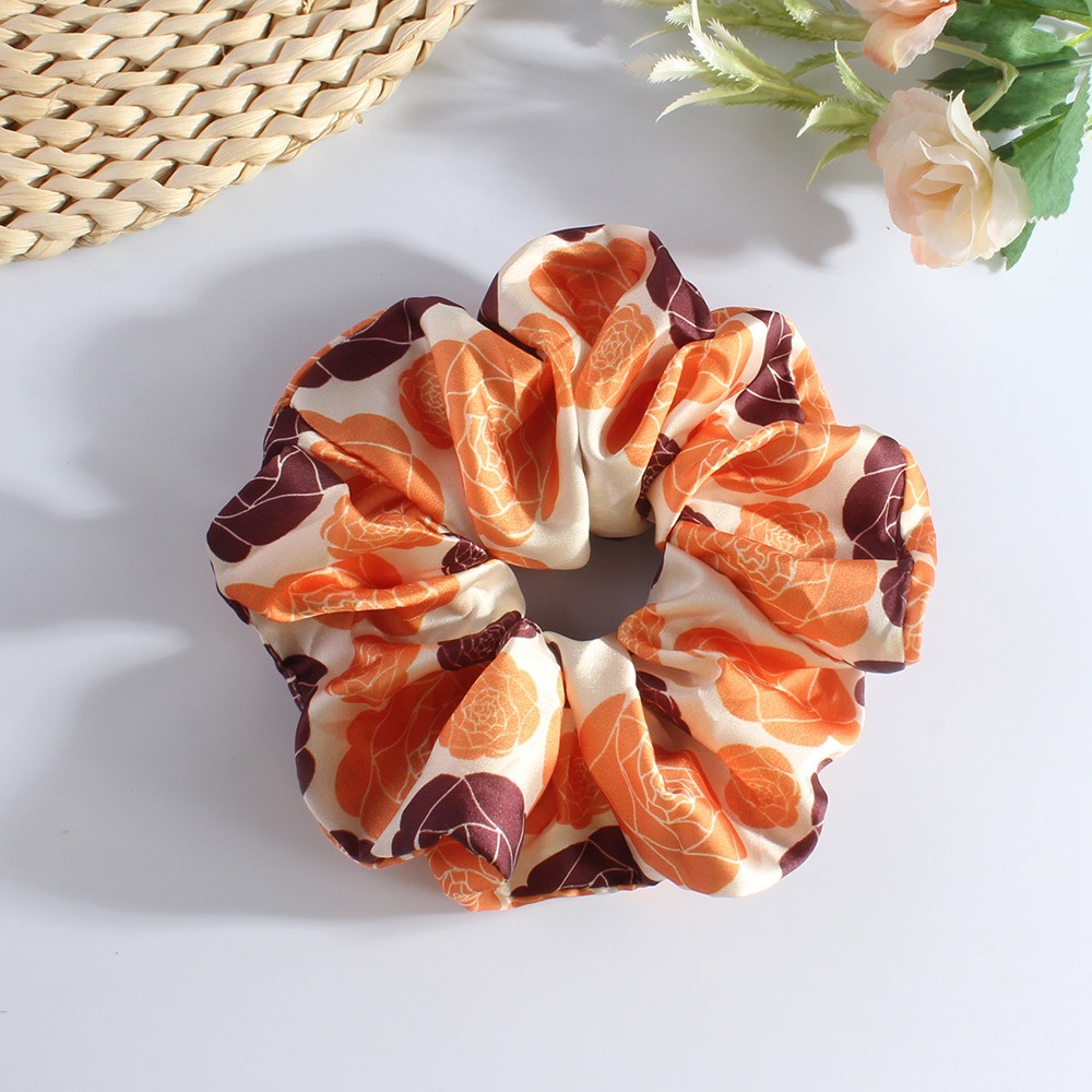 Women's Spring French Cloth Hair Tie Retro Black Ditsy Floral