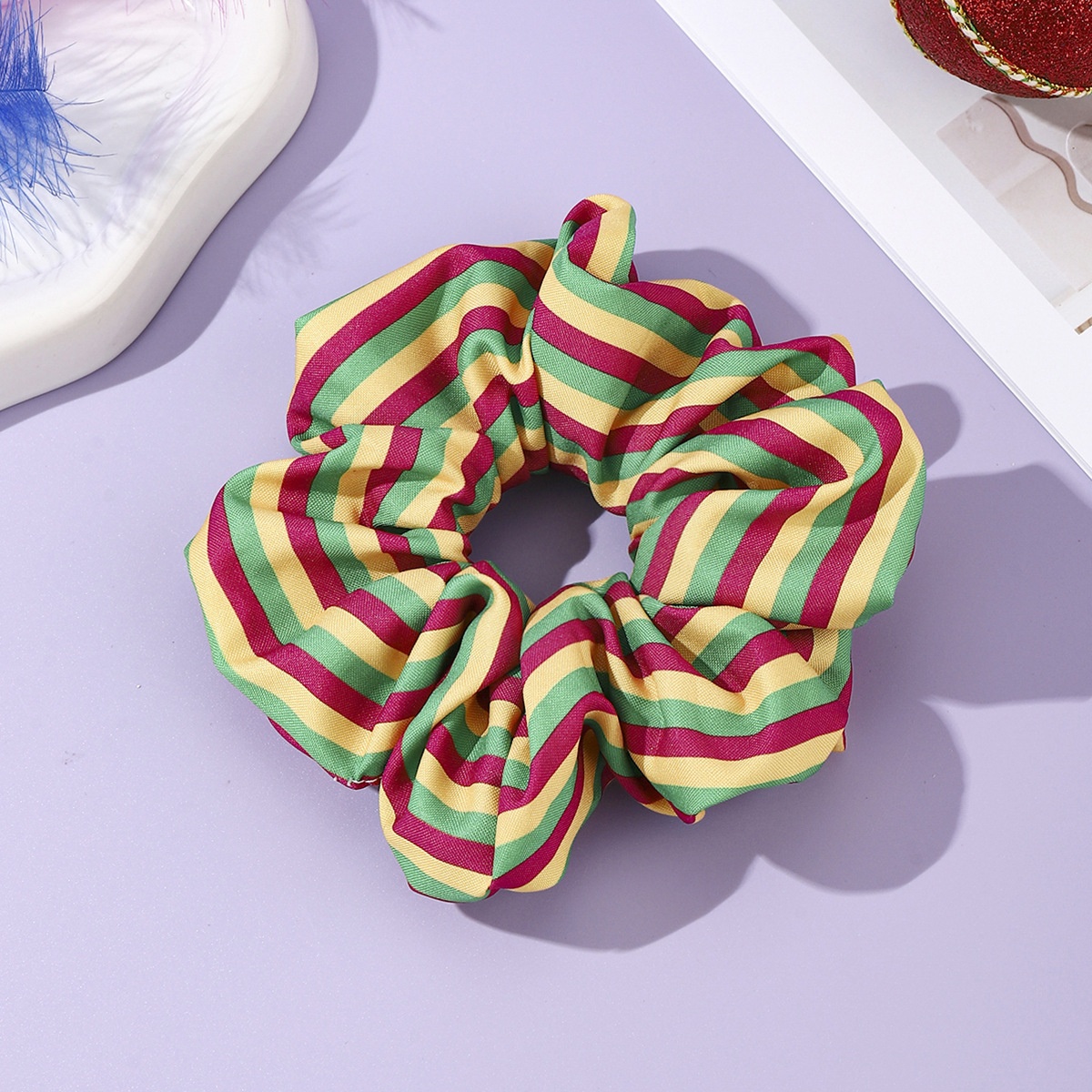 Women's Halloween Polka Dot Striped Elastic Hair Band Yellow Green Purple