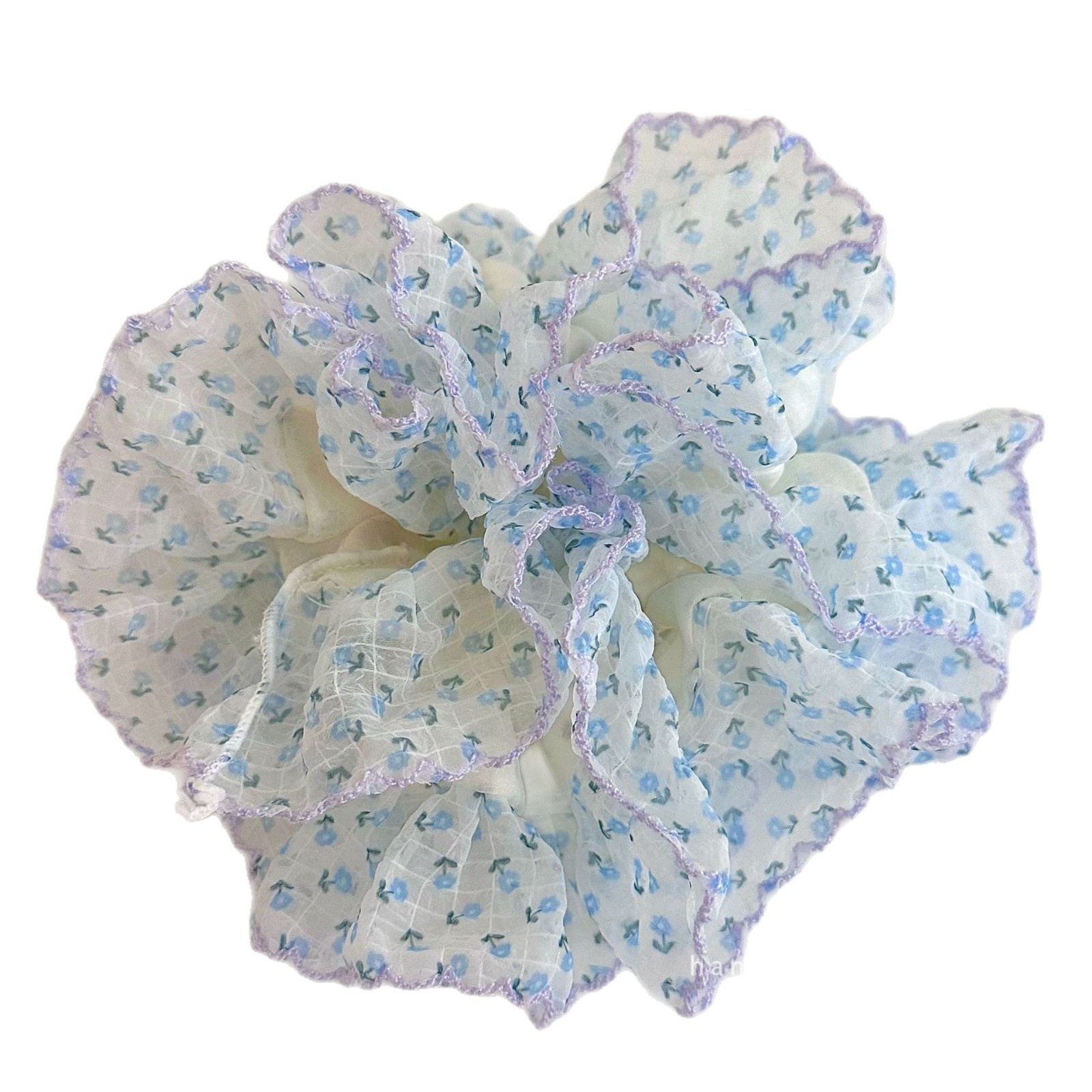Women's Soft Lace Ponytail Hair Ties Sweet Ditsy Floral Color Collision