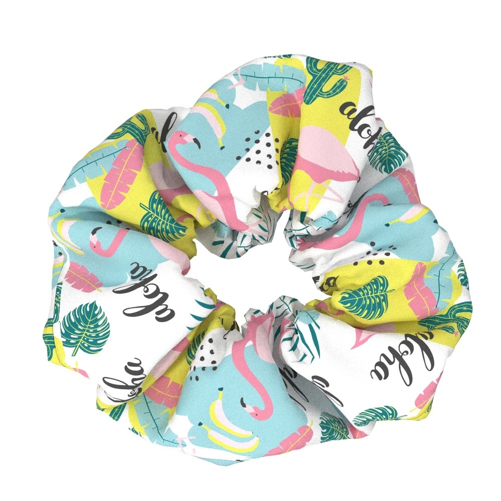 Women's Elegant Flamingo Fabric Hair Bands Sweet Versatile Cloth Scrunchies