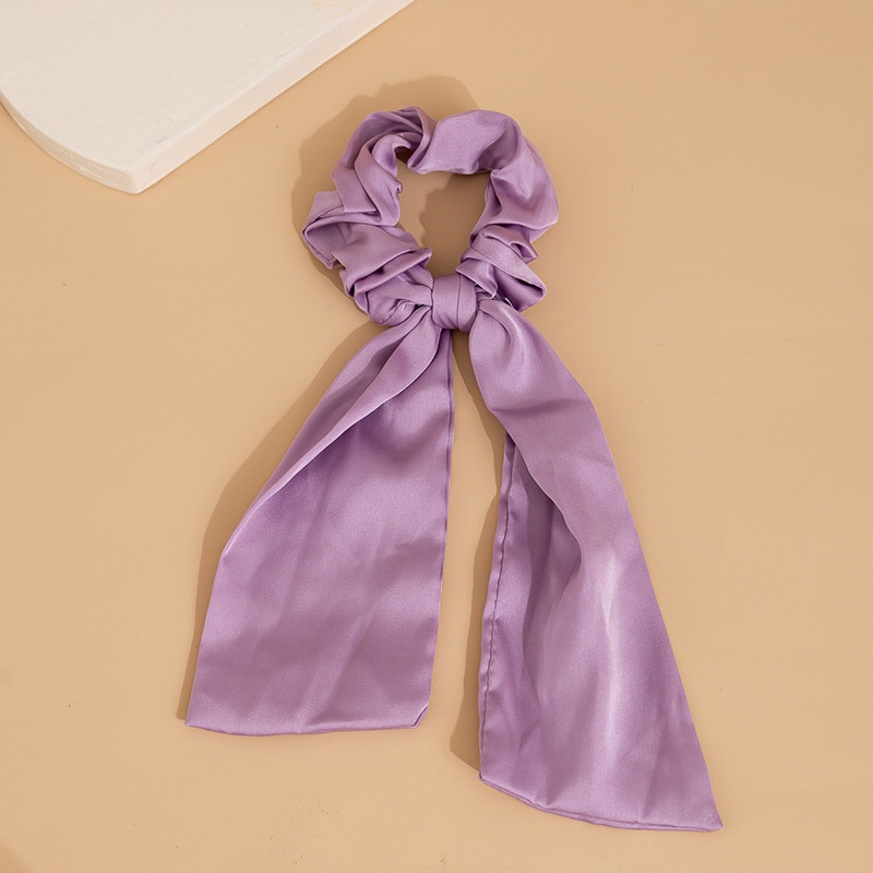 Women's Satin Bow Scrunchie Ribbon Daily Ponytail Holder Multicolor