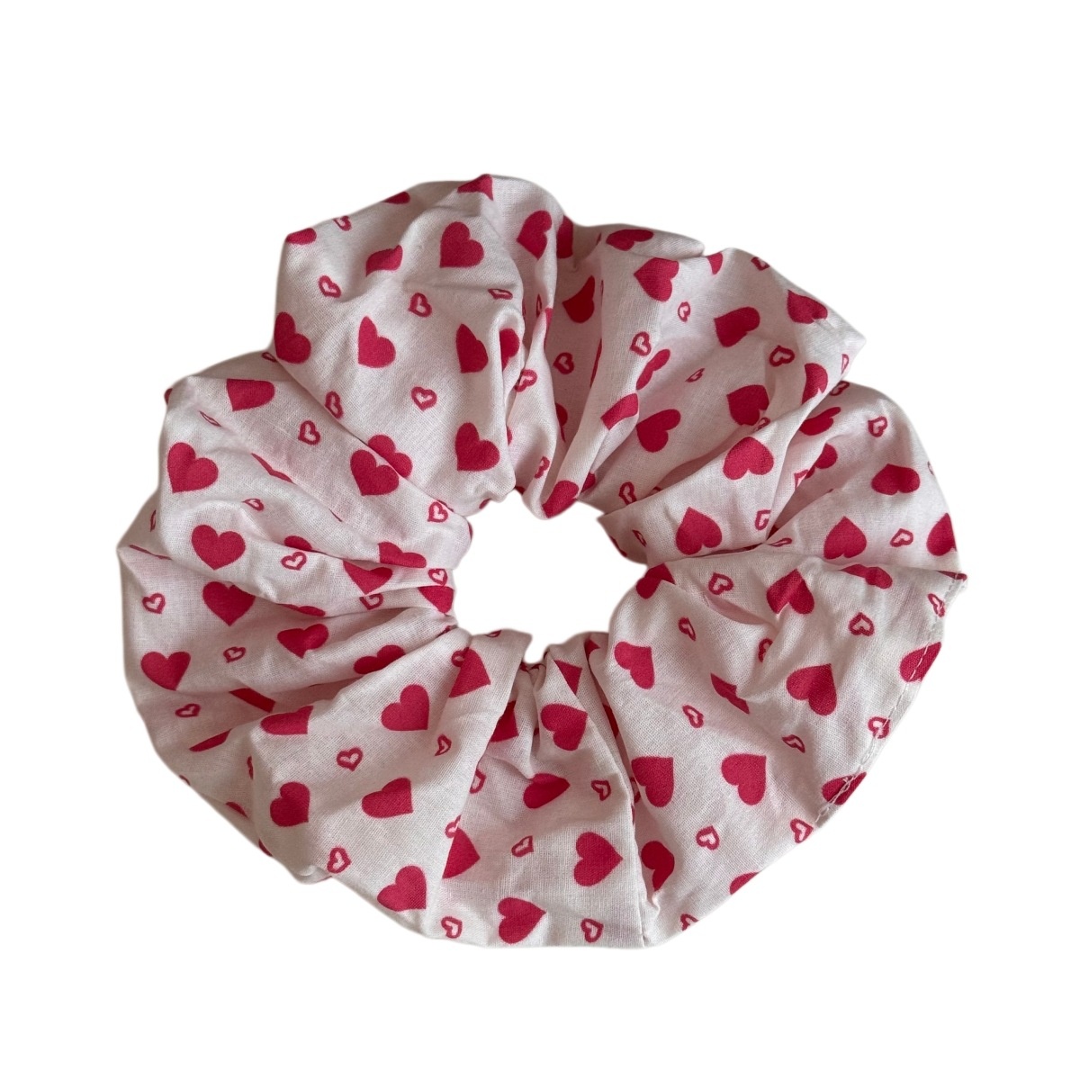 Women's Sweet Soft Cloth Spring Hair Tie Rubber Band Pink Heart Shape