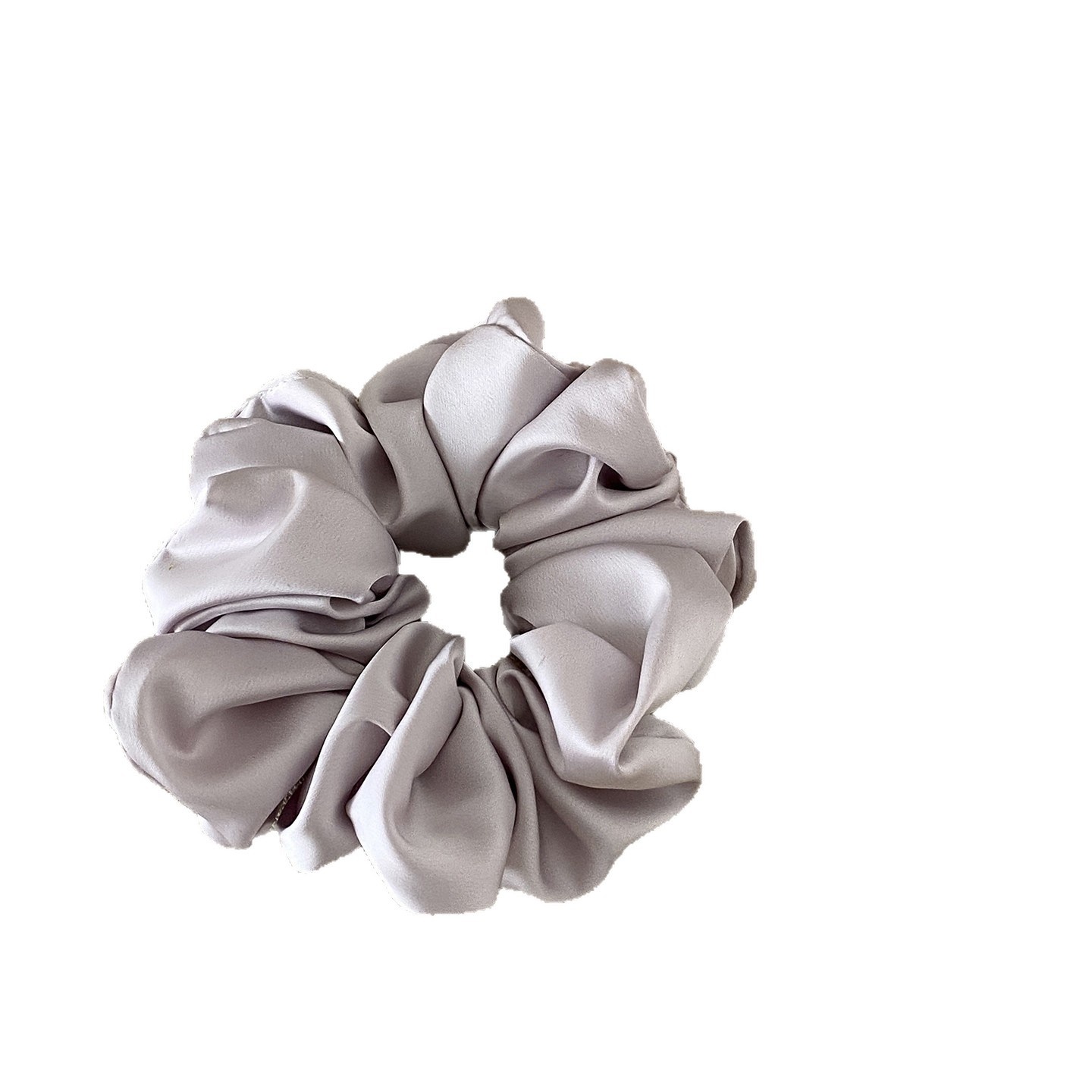 Women's Elegant Spring Satin Hair Tie Scrunchie Solid Color Pink
