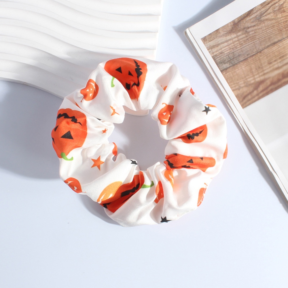 Women's Streetwear Satin Hair Scrunchies Funny Halloween Printed
