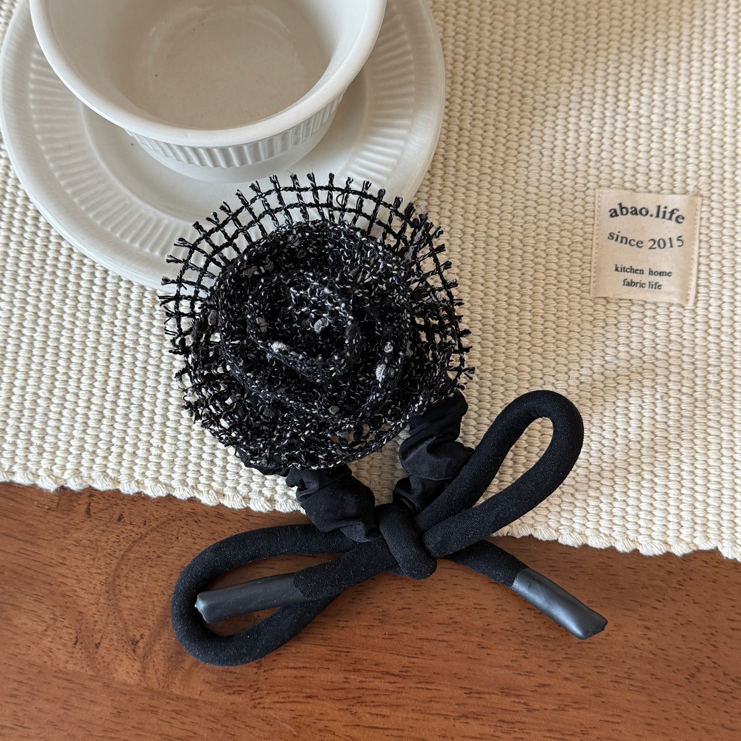 Women's French Romantic Knitted Rose Flower Butterfly Knot Elastic Hair Ties