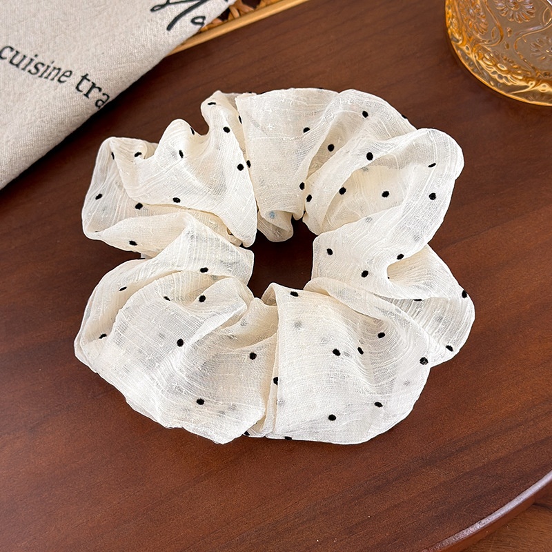 Women's Elegant Spring Summer French Style Cloth Hair Tie Polka Dots