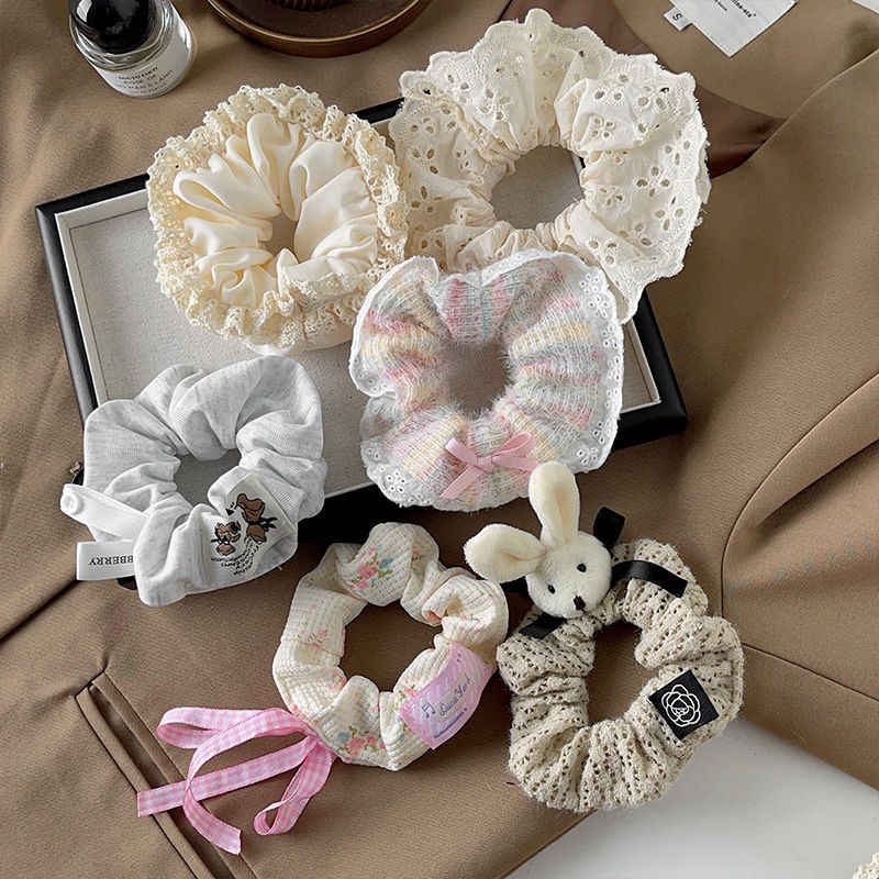 Women's Sweet Cloth Hair Tie for Holiday Street Solid Color Leopard