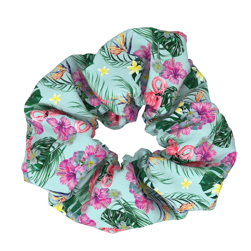 Women's Elegant Flamingo Fabric Hair Bands Sweet Versatile Cloth Scrunchies