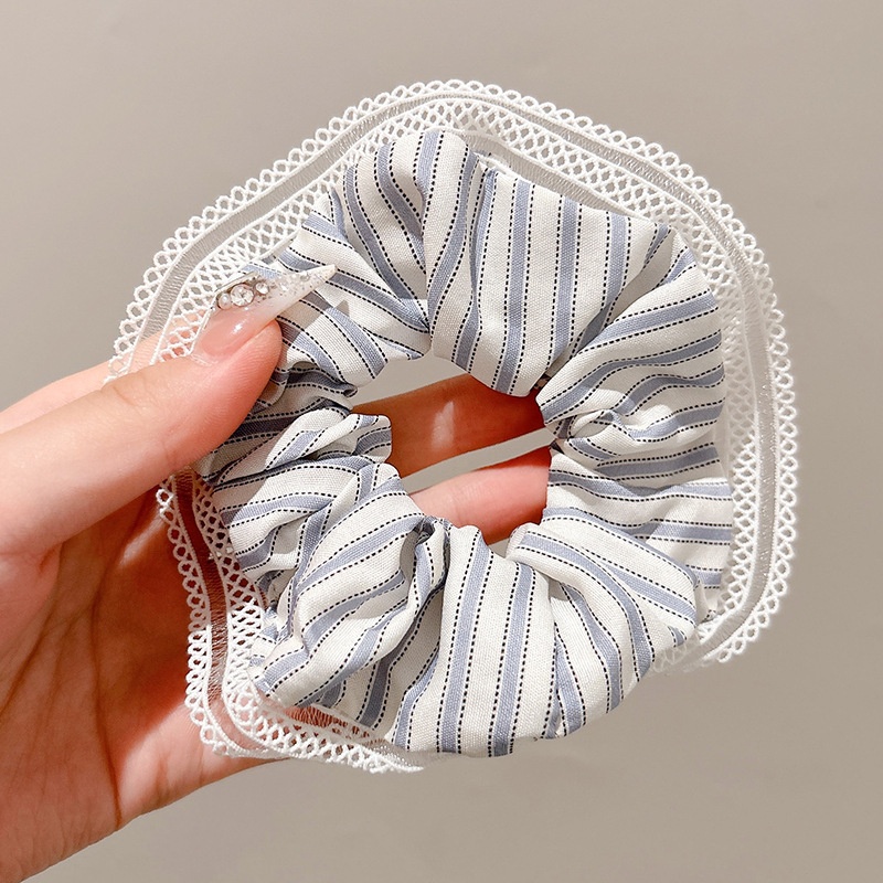 Women's Spring High-End Silky Pleated Pearl Streamer Large Hair Ring