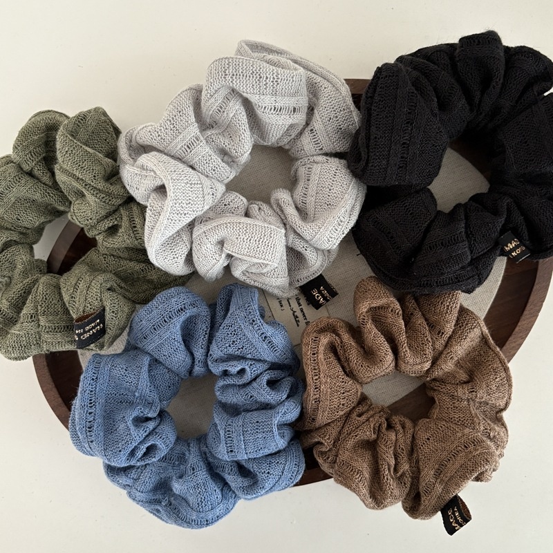Women's Soft Knitted Wool Hairband Warm Autumn Winter Solid Color Hair Tie