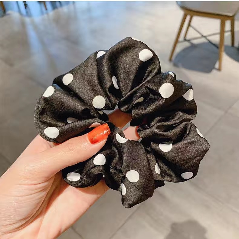 Women's Retro Casual Cloth Hair Scrunchie Lattice Leopard Print