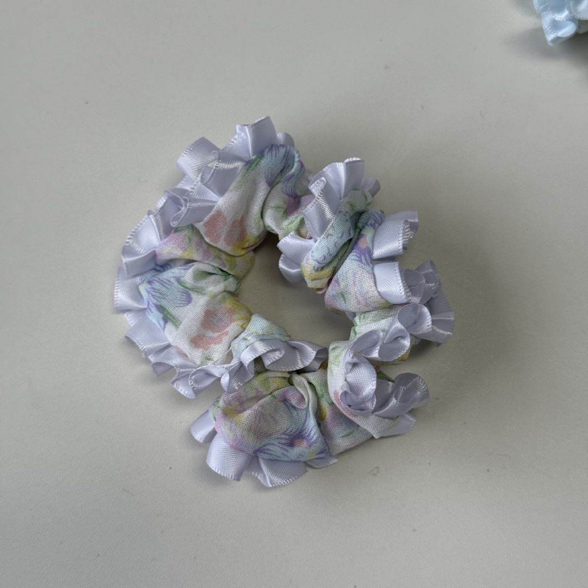 Girls Sweet Floral Print Gauze Bowknot Hair Ties Forest Style Elastic Bands