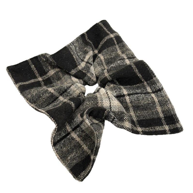 Women Soft Flannel Scrunchies Retro Hair Tie Autumn Winter Checkered Plaid