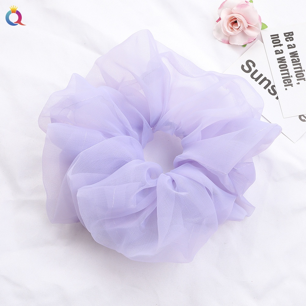 Women's Simple Daily Organza Pleated Hair Tie Scrunchie Solid Color