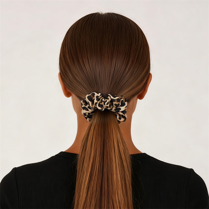 Women's Cozy Autumn Winter Cotton Headband Hair Tie Leopard Print