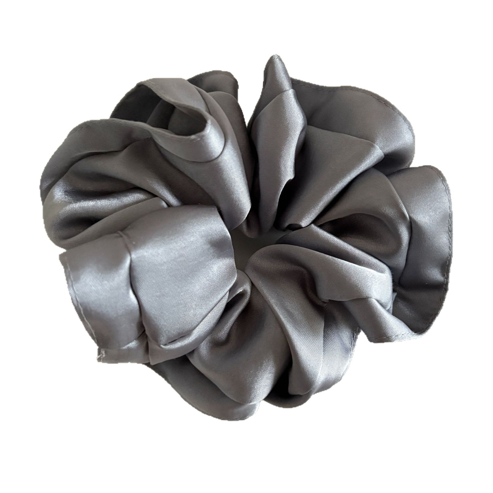 Women's Elegant Satin Scrunchie Hair Tie Solid Champagne Color