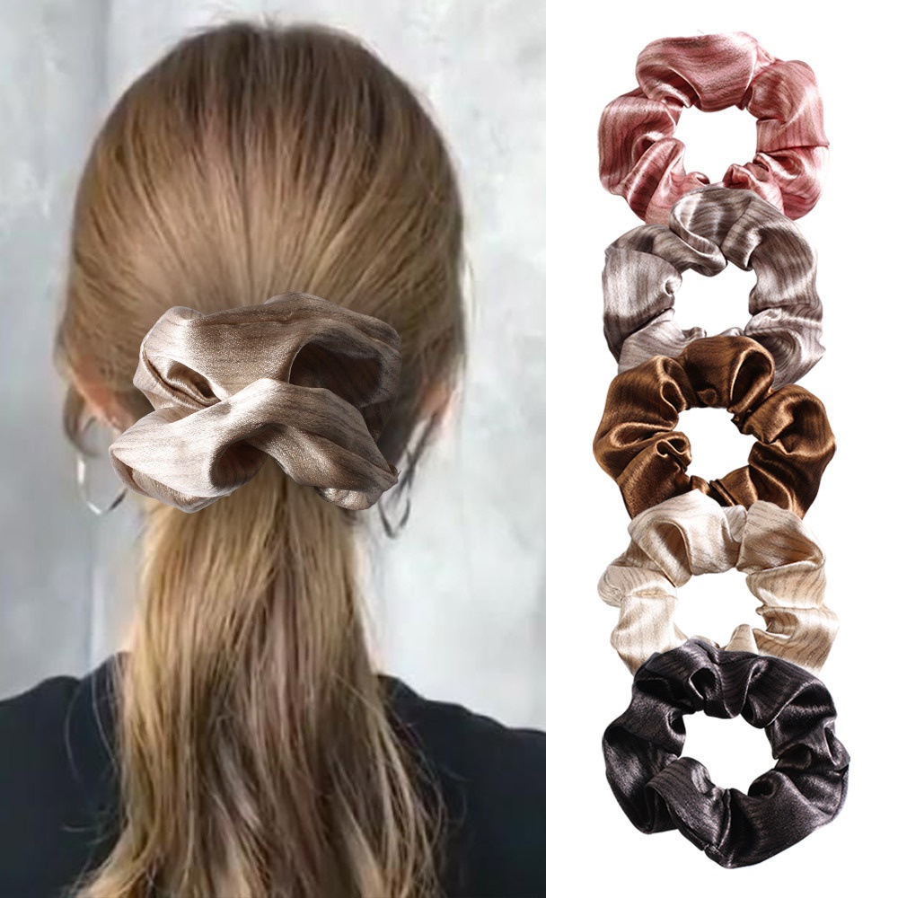 Women's Cloth Scrunchie Elastic Hair Ties For High Ponytail Solid Color