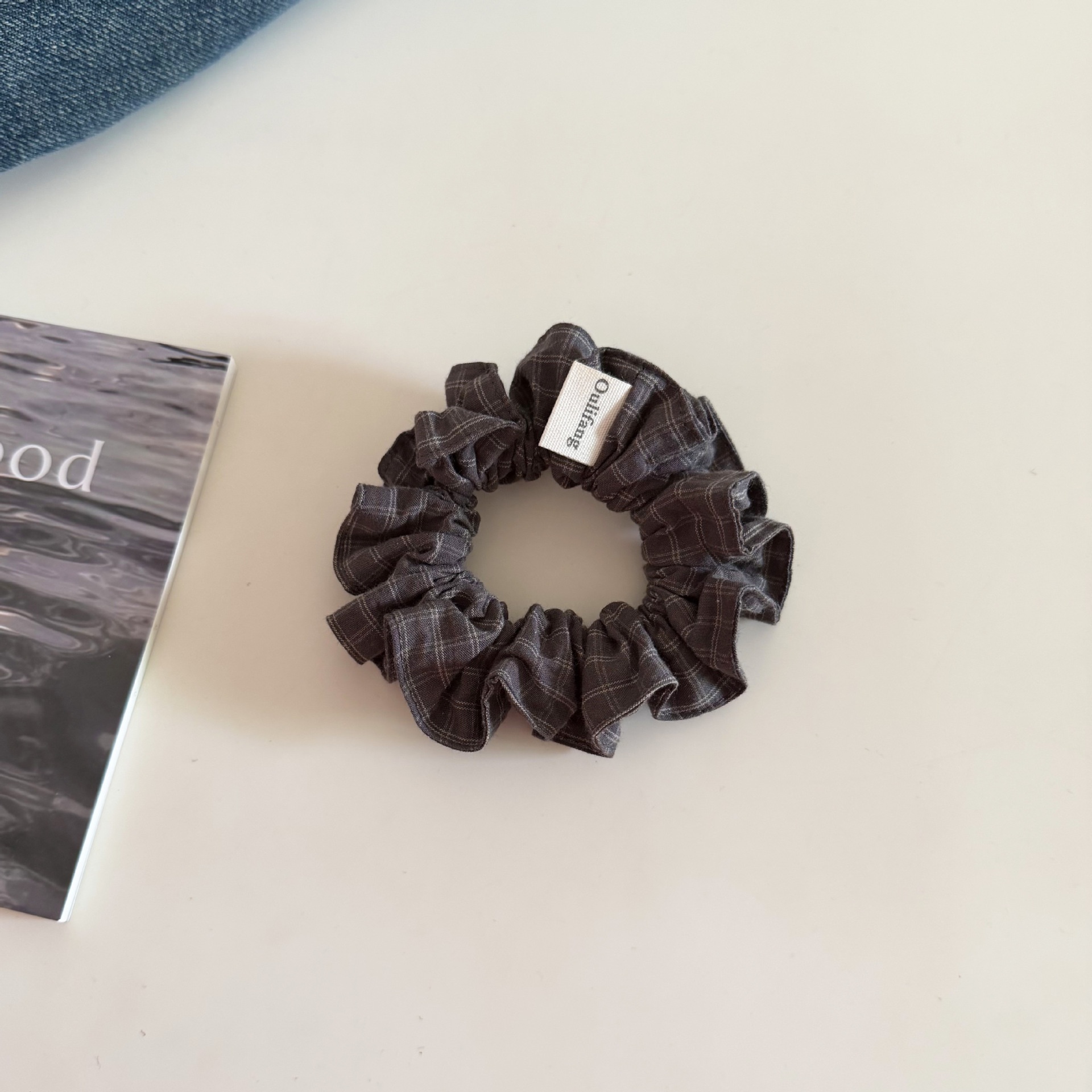 Women's Daily Commute Cloth Hair Scrunchies Coffee Checkered Plaid