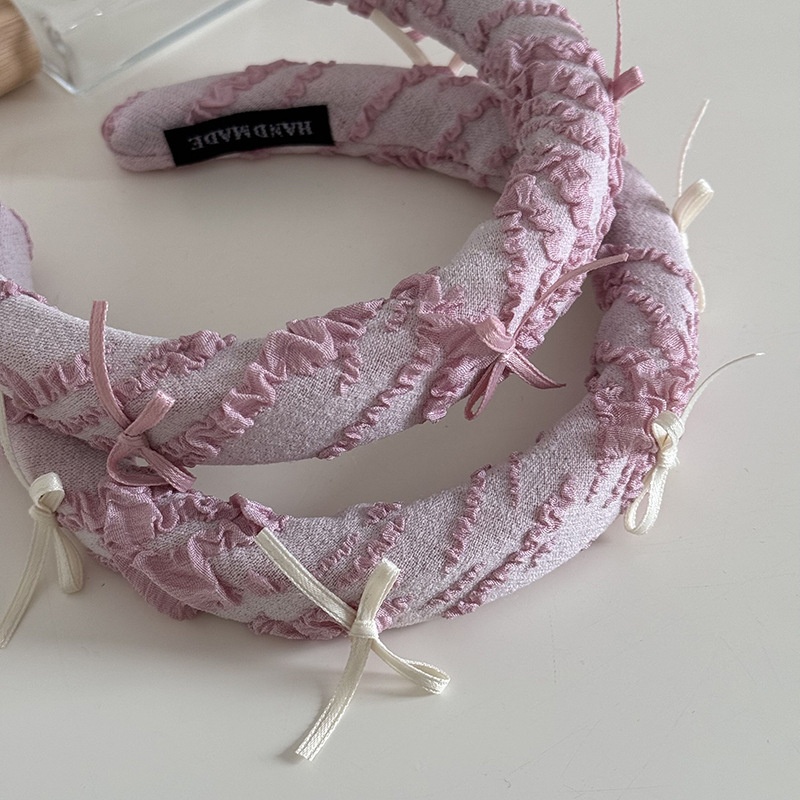 Women's Sweet Spring Lace Bow Tie Hairpin Accessory Pink Beige Heart