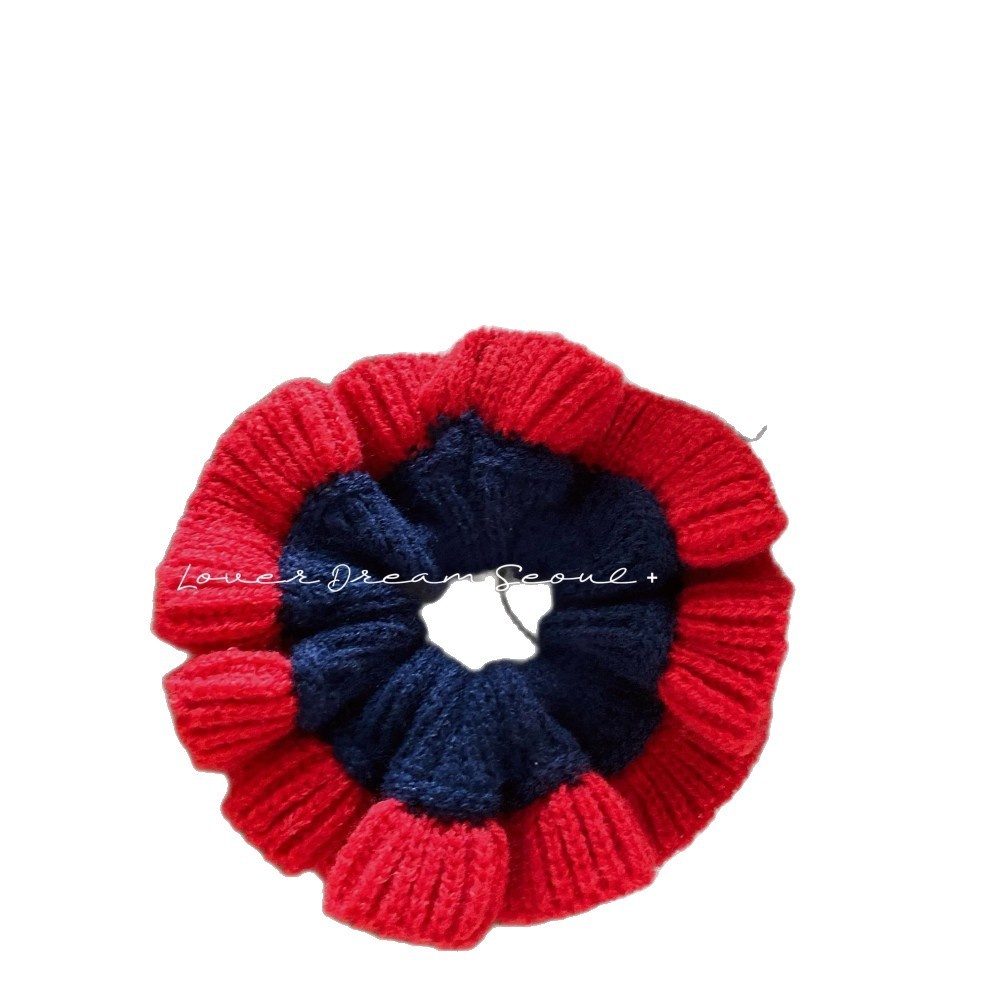 Women's Winter Knitted Yarn Bun Hair Ties Two-Tone Gradient