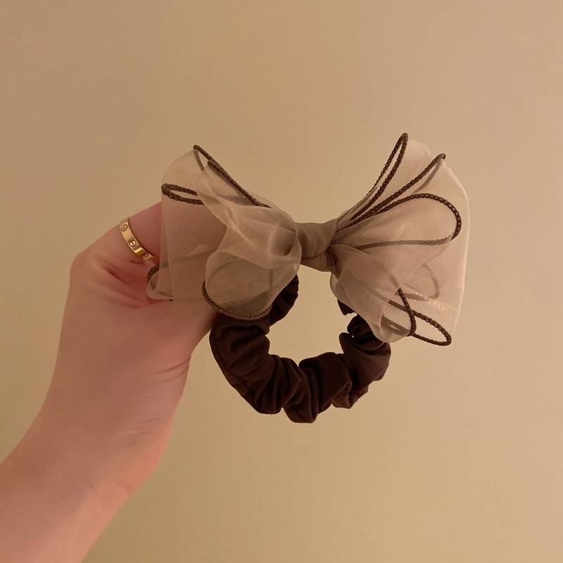 Women's Elegant Handmade Cloth Bow Knot Hair Tie Fashionable Daily Accessory
