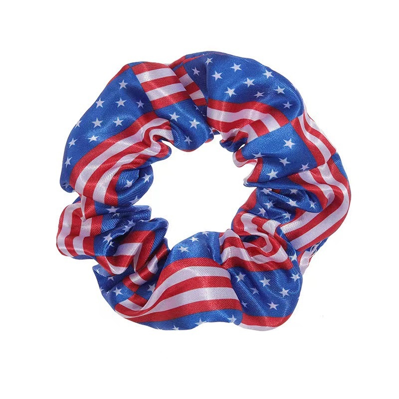 Women's Handmade Cloth Scrunchie Hair Tie American Flag Independence Day