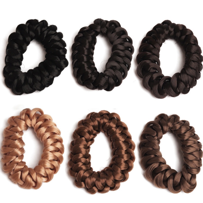 Women's Volumizing Braided Wig Bun Hair Ring Elastic Twist Pattern