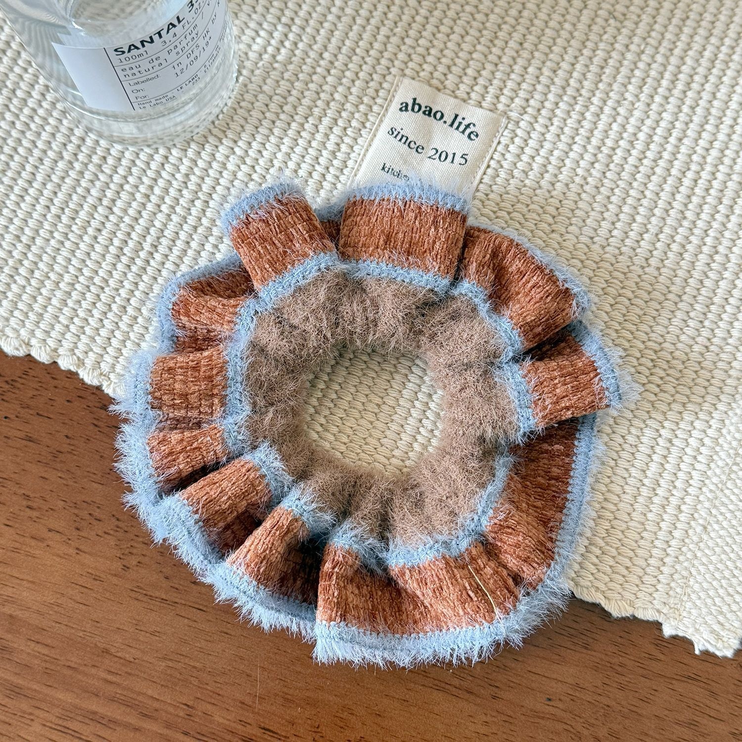 Girls Autumn Winter Hand Knitted Plush Scrunchie Sweet Fashion Hair Tie