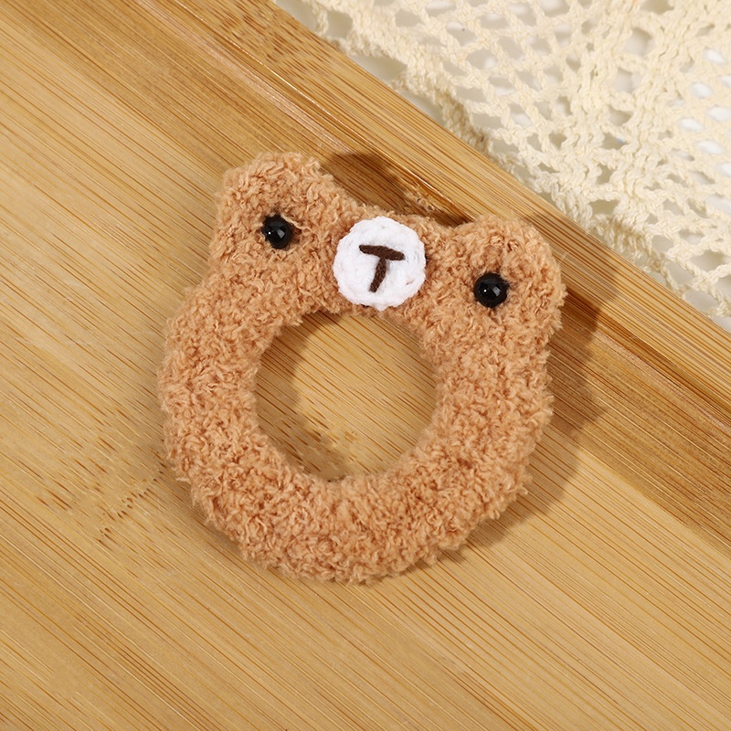 Girls Winter Knitted Yarn Hair Ties Cartoon Plush Animal Rabbit Bear