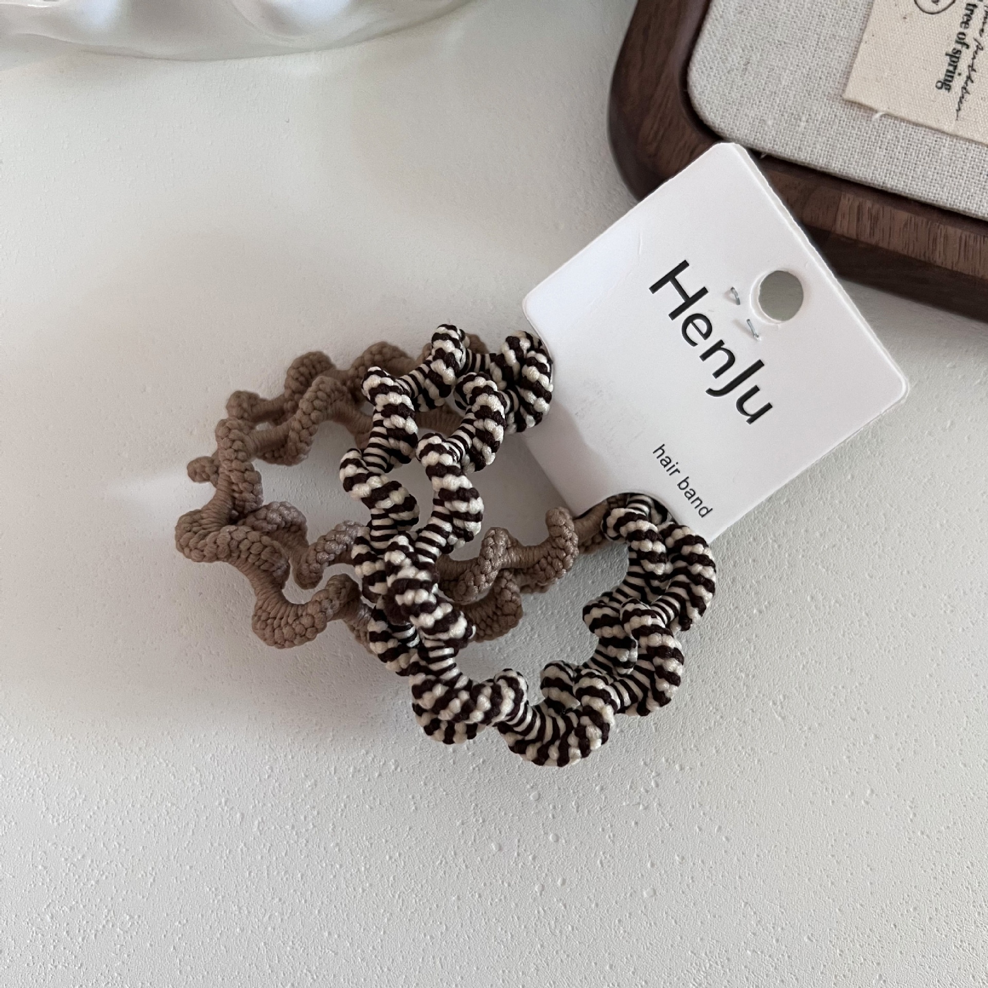 Women's Casual Polyester Hair Ties 4PCS Multi-functional Zebra Wave