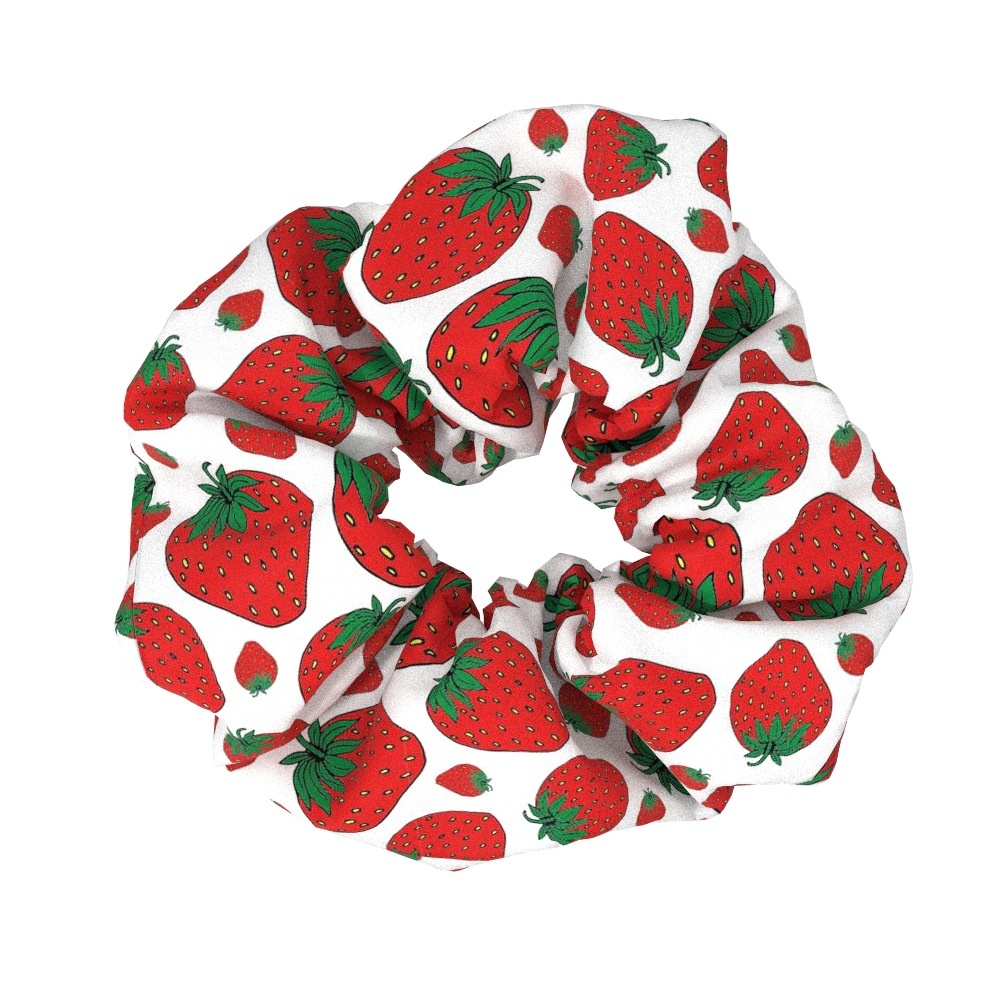 Women's Fabric Elastic Scrunchie Hair Tie Sweet Strawberry Pattern