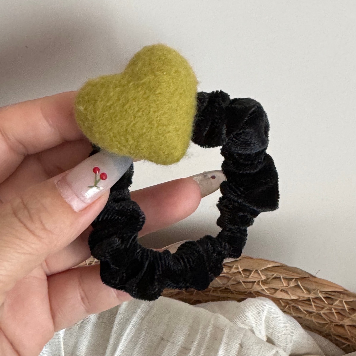 Women's Winter Essential Wool Felt Headband Black Heart Shape