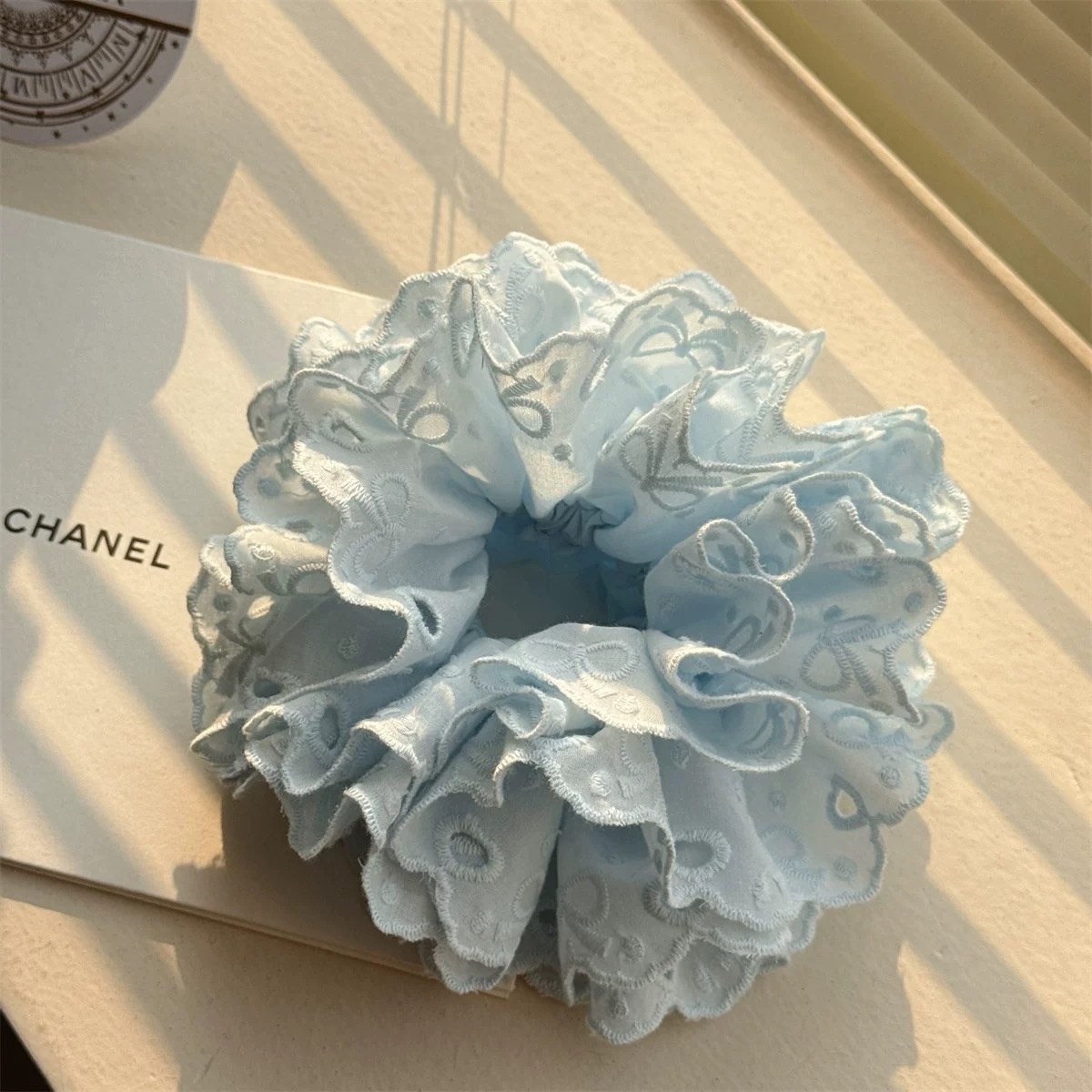 Women's Ballet Cloth Scrunchie Gentle Half Tie Hair Rope Lace Large Bow