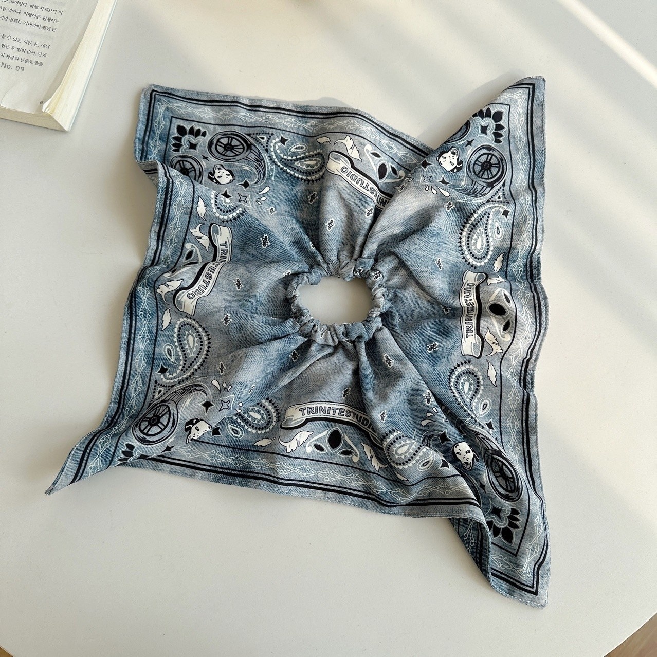 Women Hair Tie Retro Fabric Cashew Nut Flower Print Summer Hair Accessory