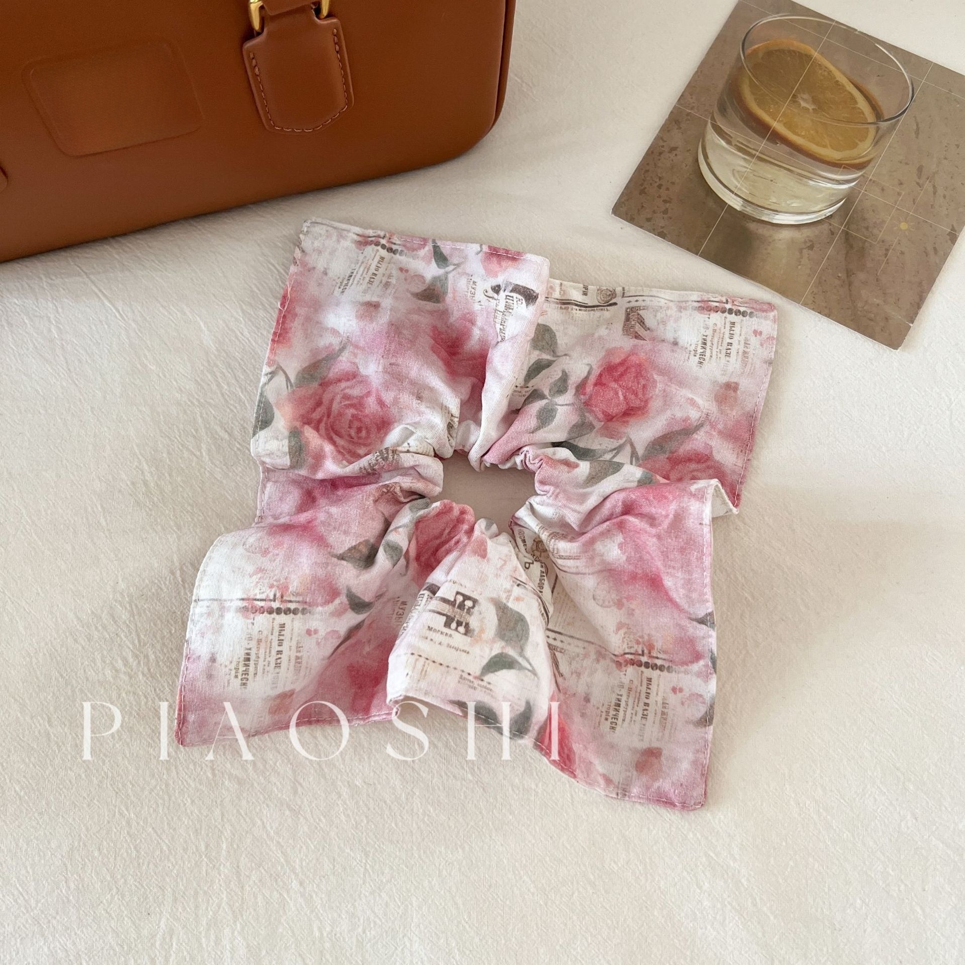 Women's Elegant Soft Cloth Hair Tie For Daily Wear Rose Floral