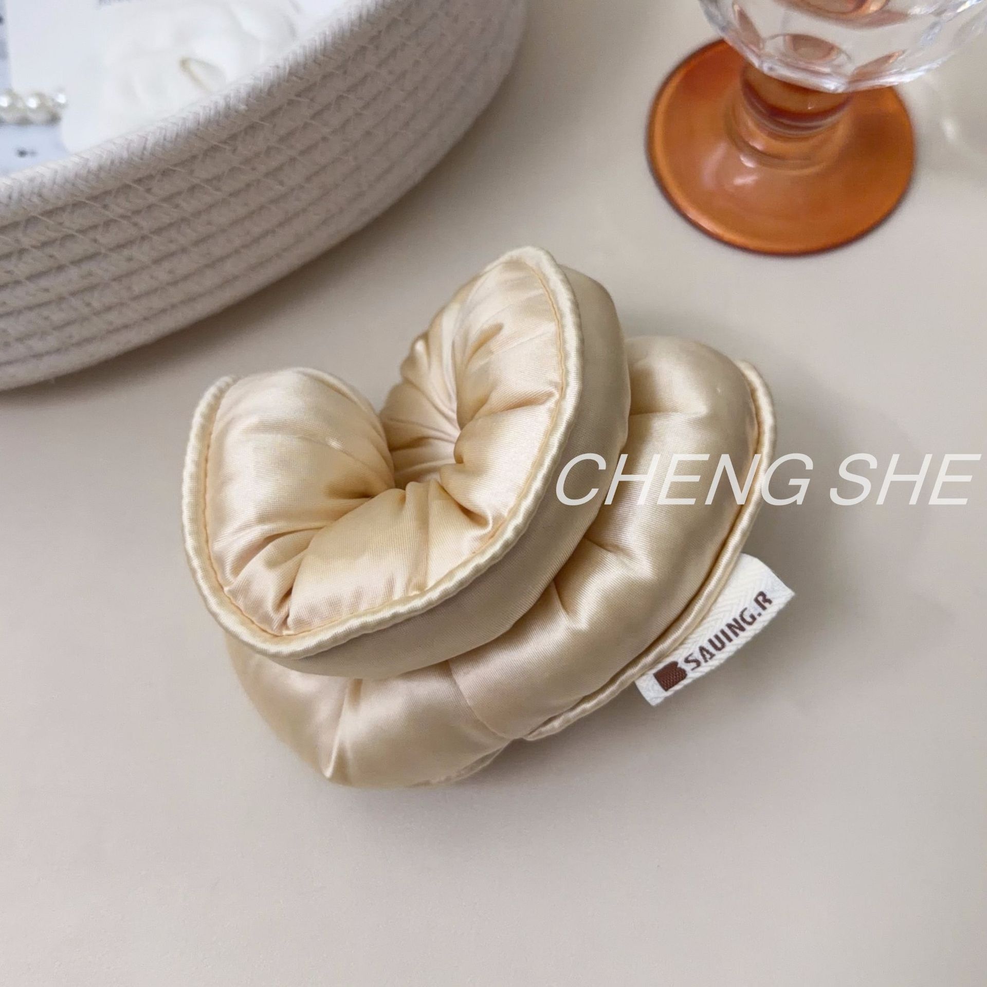 Women's Stylish Irregular Cloth Hair Tie For Spring Summer Solid Black