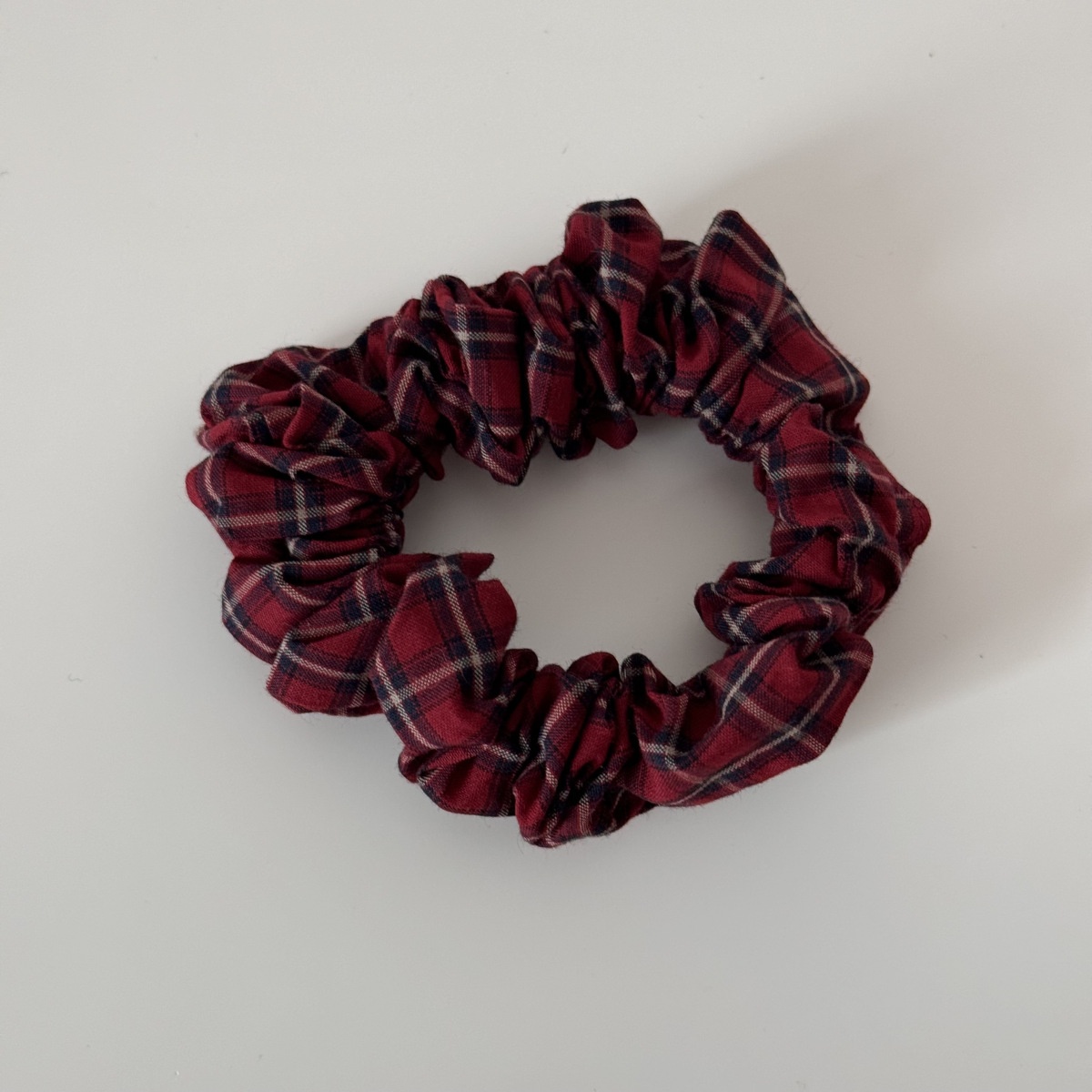 Women's Large Vintage Cloth Elastic Hair Scrunchie Polka Dot Plaid